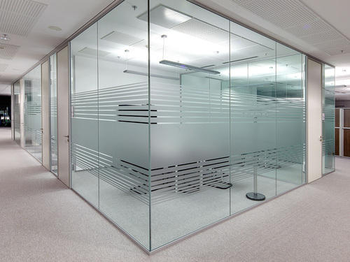 Glass office partitions