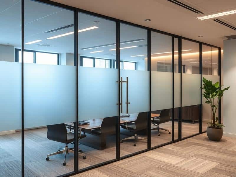 Glass office partitions