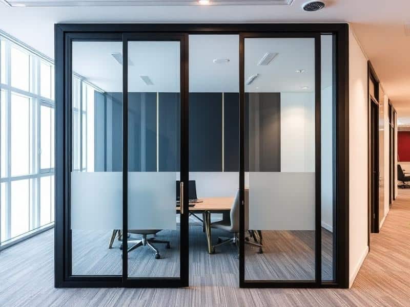 Glass office partitions