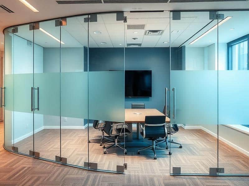Glass office partitions