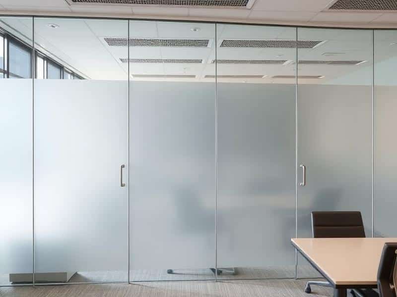 Glass office partitions