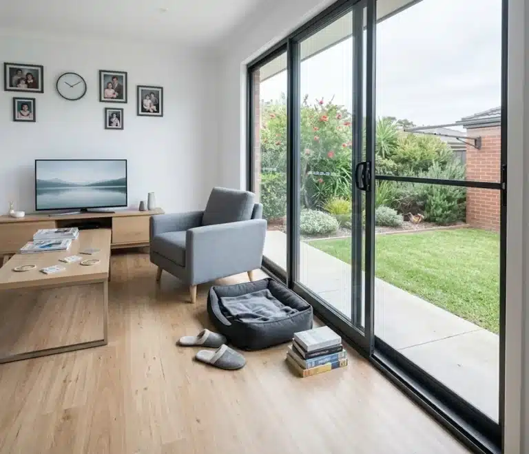 Sliding Door Ideas for Seamless Indoor-Outdoor Living 6 Same family room after a wide modern aluminium sliding door was fitted