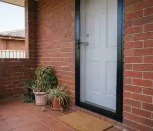 Same entry after a stainless mesh security screen door was installed