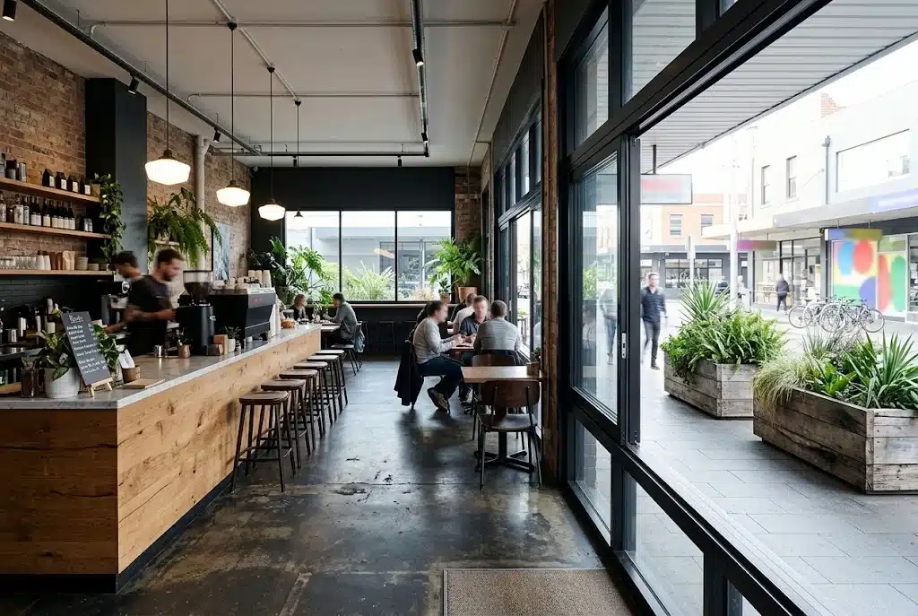 Café commercial sliding windows
