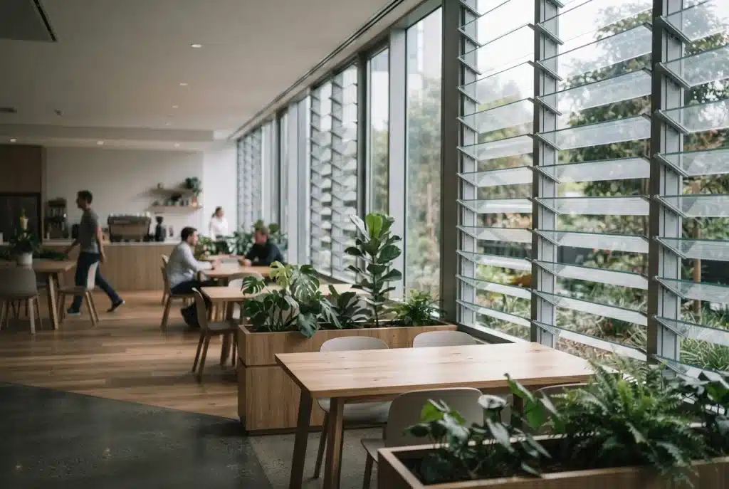 Café louvre windows, Narellan
