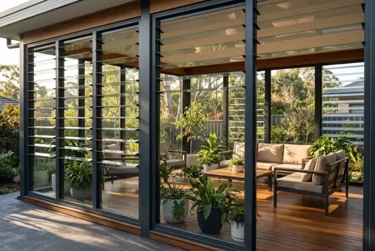 Louvre windows on an alfresco, Silverdale