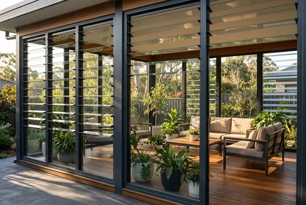 Louvre windows, Silverdale alfresco