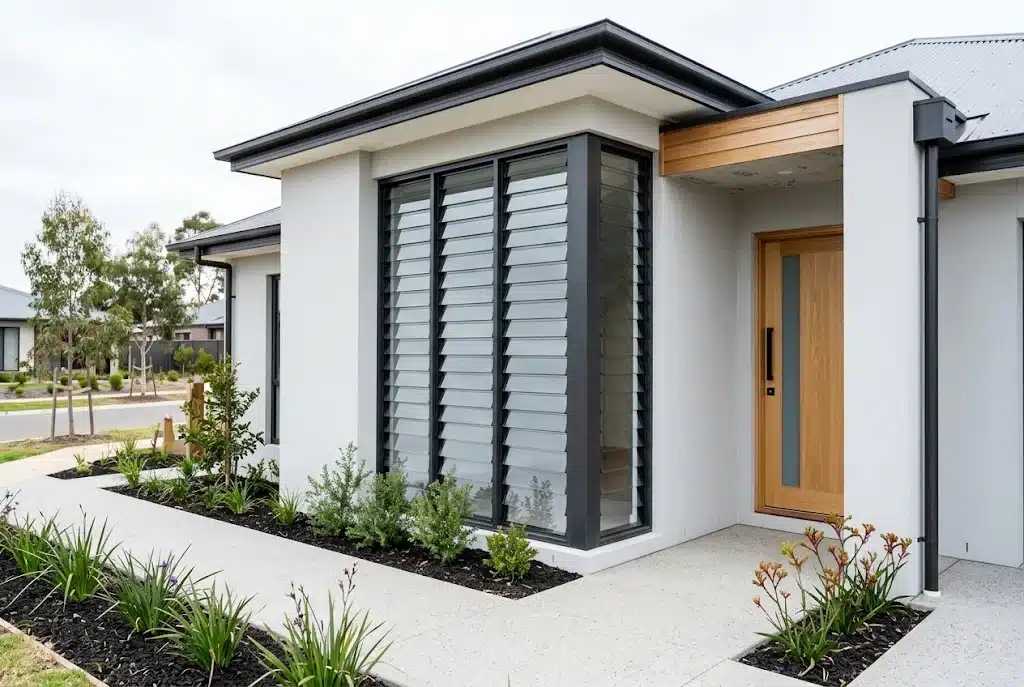 Leppington 8 Louvre windows on a Bringelly build
