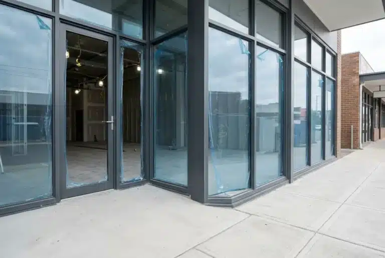New tenancy shopfront doors, Smeaton Grange