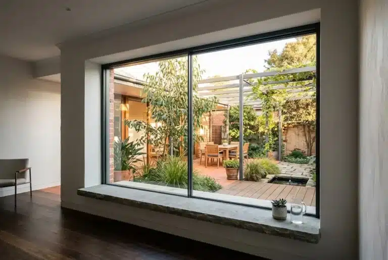 Sashless double hung, Kirkham courtyard