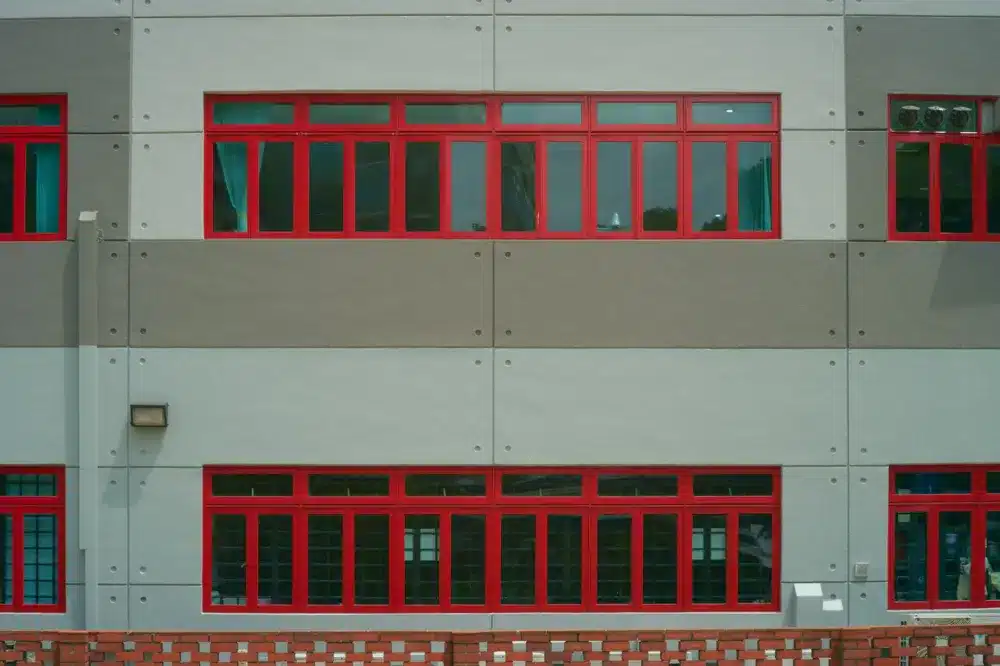 Range of powder coat colour samples for aluminium window frames