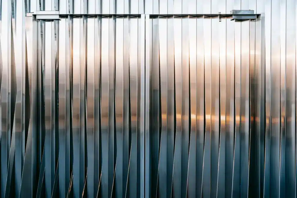 Close-up of powder coated aluminium double glazed door frame and glazing bead